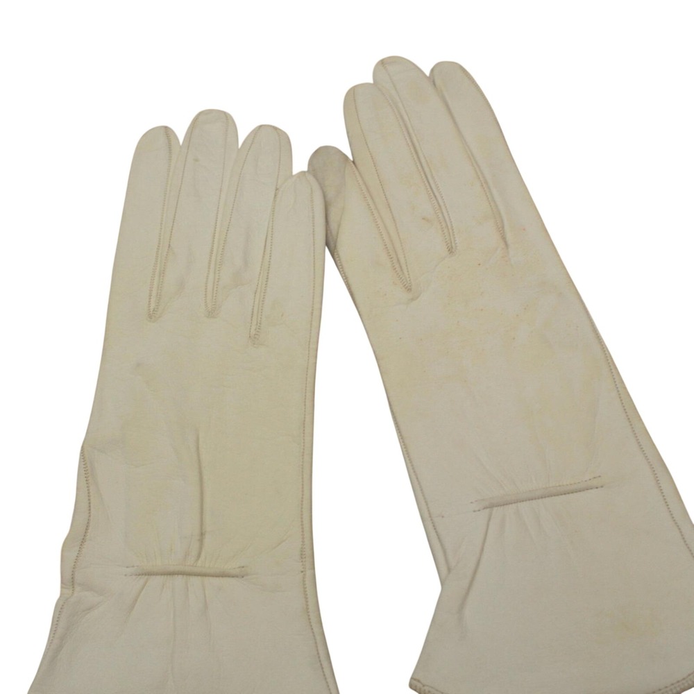 Vintage Aris Van Raalte Kidskin Leather Gloves Lot 5 Pairs Ivory Cream Lace 7.5 - Picture 11 of 16